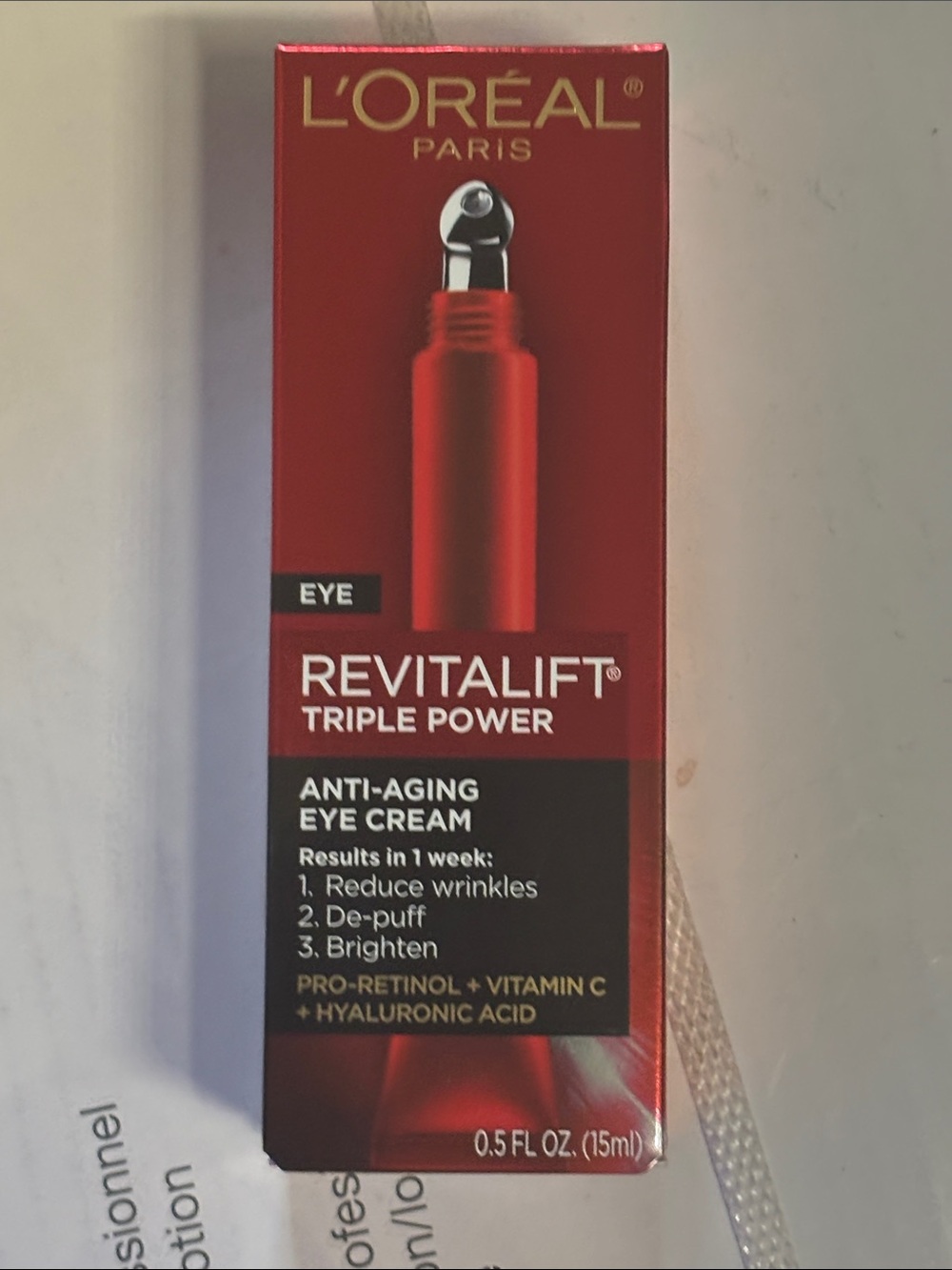 L'Oreal Revitalift Triple Power Eye Cream - Red
